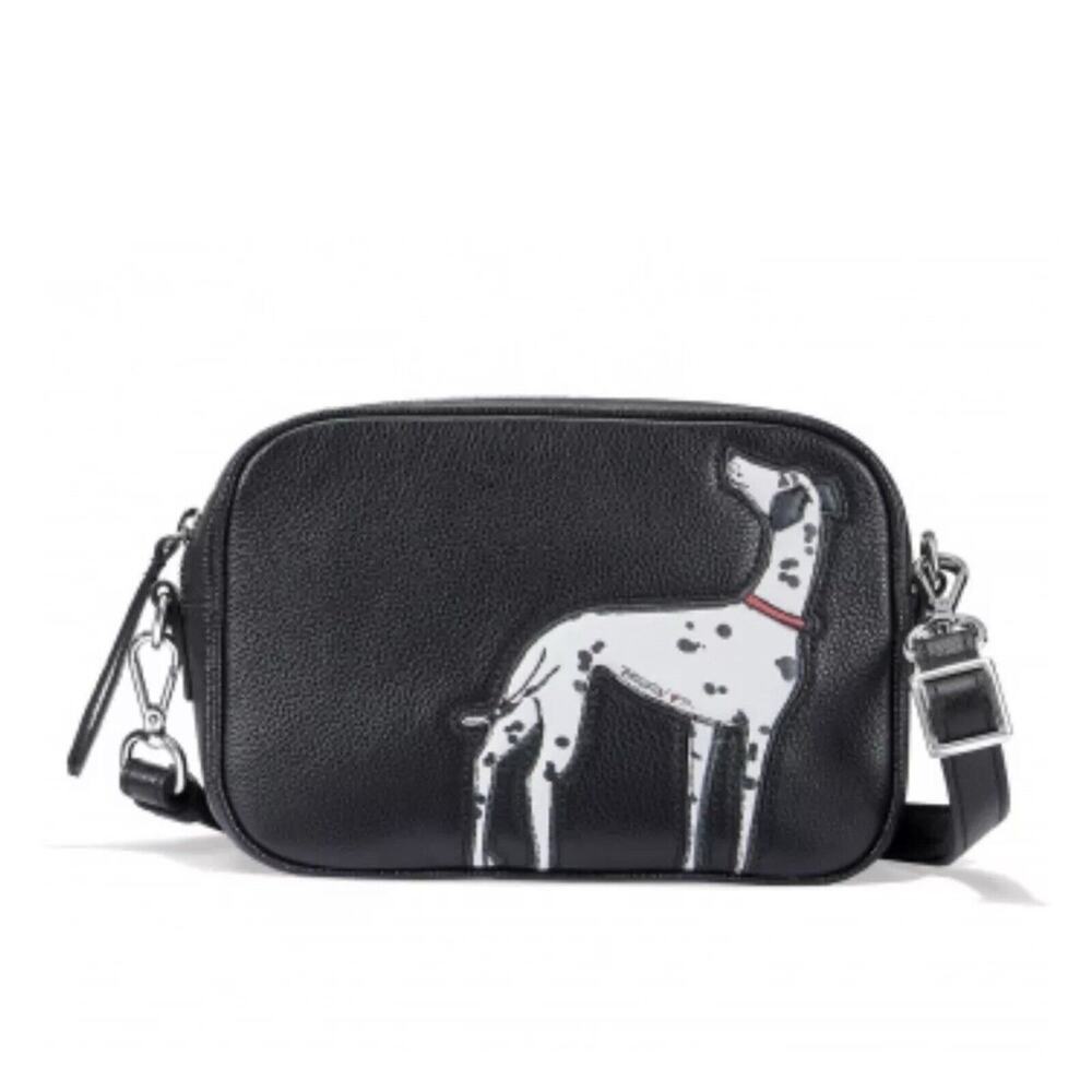 Brighton Crossbody Camera Bag Central Bark PATCH‎ DALMATIAN Dog Black Purse